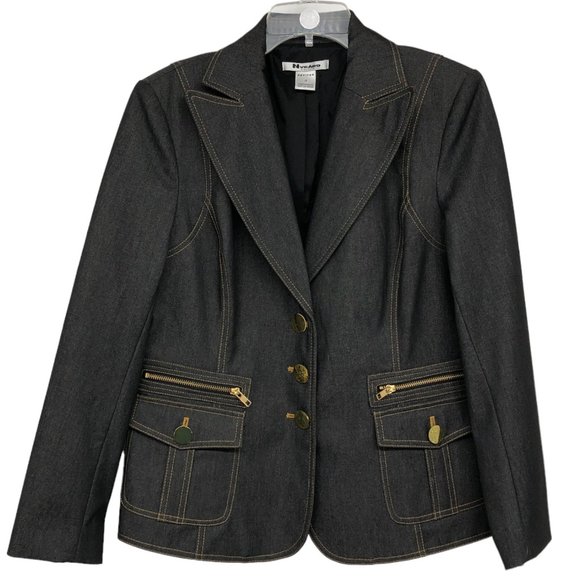 Nygard Jackets & Blazers - Nygard Dark Indigo Wash Retro Lightweight Denim Jacket/Blazer size 12